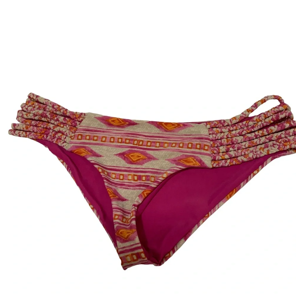 Frankie's Bikini Pink Aztec Southwestern Bottoms sz L